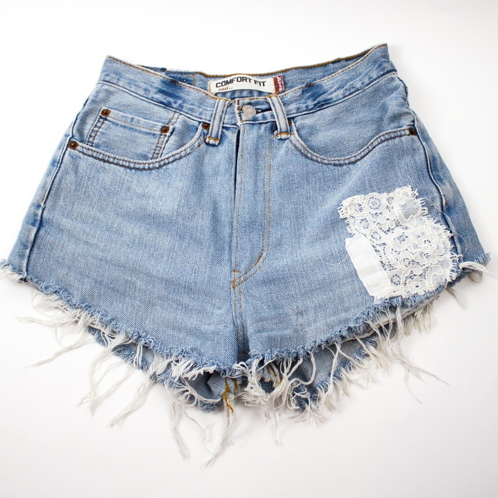 Levi’s Vintage Levi’s Jean Shorts with Lace Patch